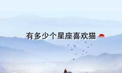 有多少个星座喜欢猫