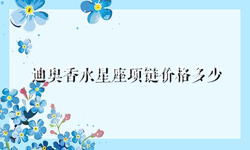 迪奥香水星座项链价格多少