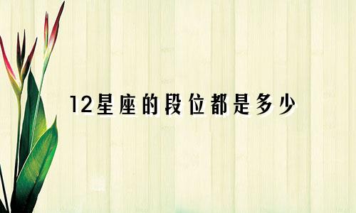 12星座的段位都是多少