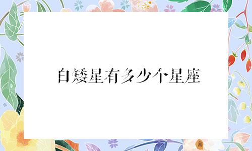 白矮星有多少个星座
