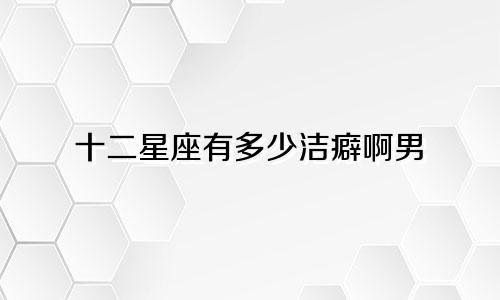 十二星座有多少洁癖啊男