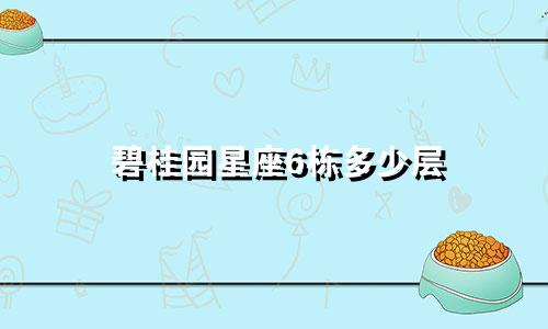 碧桂园星座6栋多少层