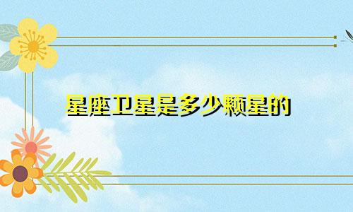 星座卫星是多少颗星的