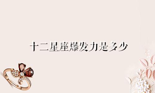十二星座爆发力是多少