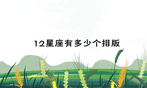 12星座有多少个排版