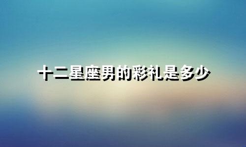 十二星座男的彩礼是多少