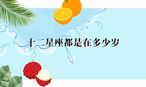 十二星座都是在多少岁