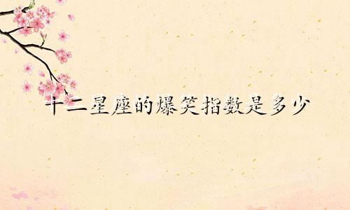 十二星座的爆笑指数是多少