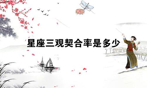 星座三观契合率是多少