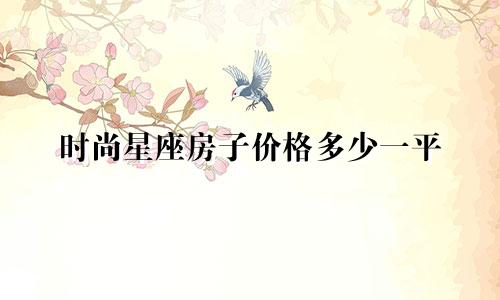 时尚星座房子价格多少一平