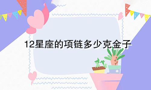 12星座的项链多少克金子