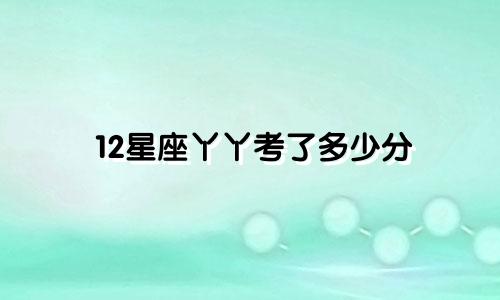 12星座丫丫考了多少分