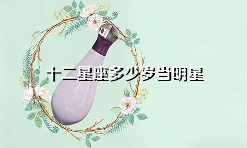 十二星座多少岁当明星