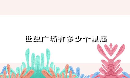 世纪广场有多少个星座