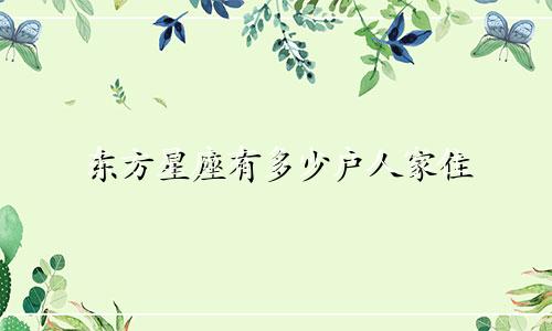 东方星座有多少户人家住