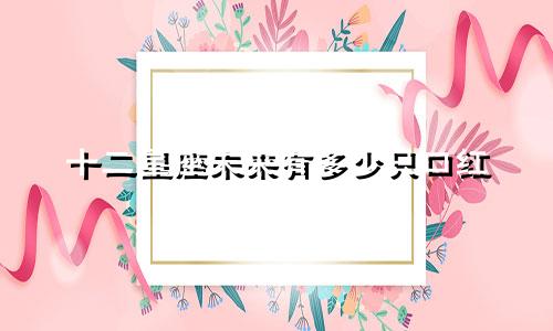 十二星座未来有多少只口红