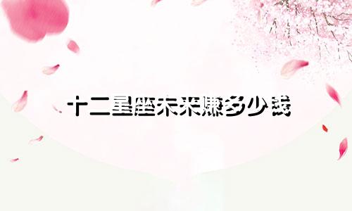 十二星座未来赚多少钱