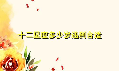 十二星座多少岁遇到合适