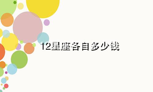 12星座各自多少钱