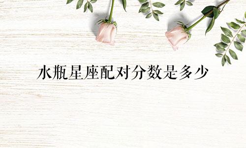 水瓶星座配对分数是多少