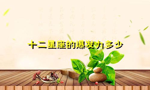 十二星座的爆发力多少
