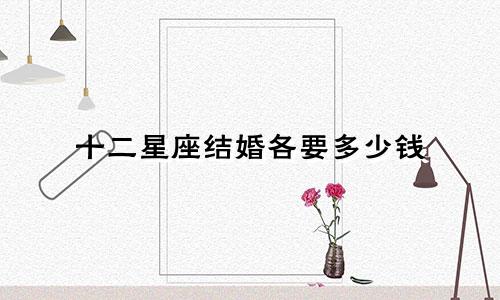 十二星座结婚各要多少钱