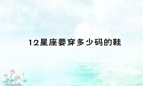 12星座要穿多少码的鞋
