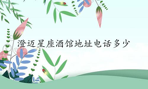 澄迈星座酒馆地址电话多少
