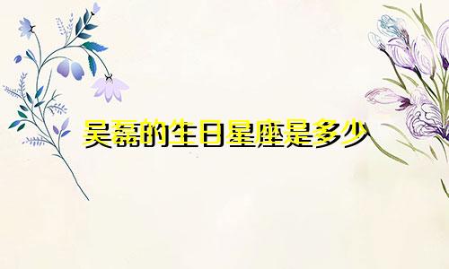 吴磊的生日星座是多少