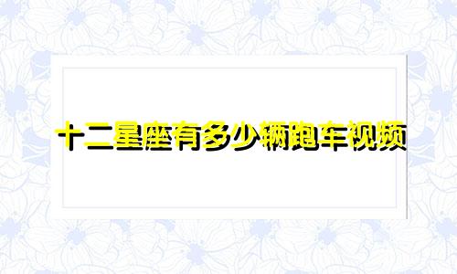 十二星座有多少辆跑车视频