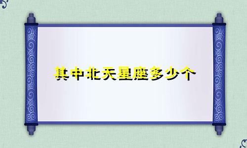 其中北天星座多少个