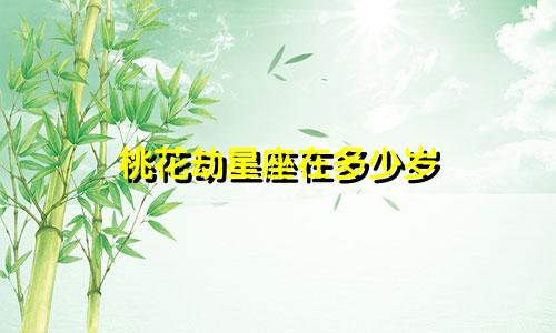 桃花劫星座在多少岁
