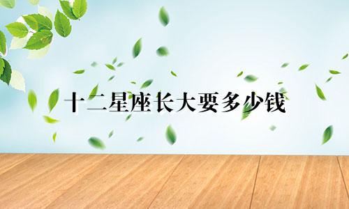十二星座长大要多少钱