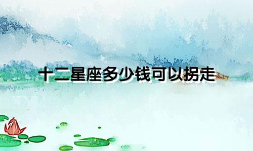 十二星座多少钱可以拐走