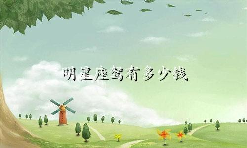 明星座驾有多少钱
