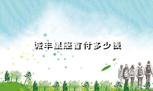 诚丰星座首付多少钱