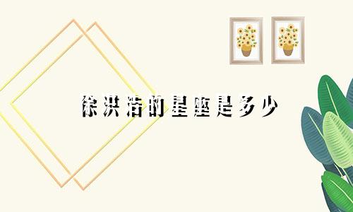 徐洪浩的星座是多少
