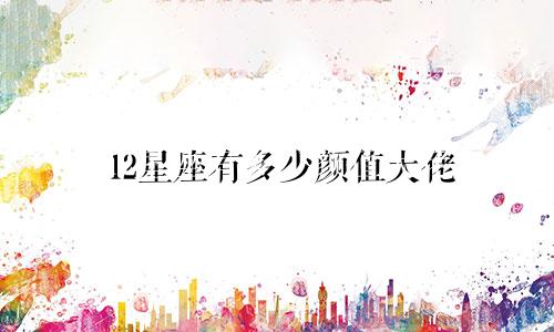 12星座有多少颜值大佬
