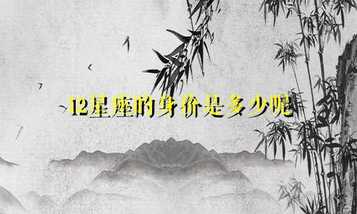 12星座的身价是多少呢