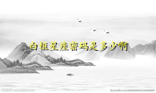 白框星座密码是多少啊