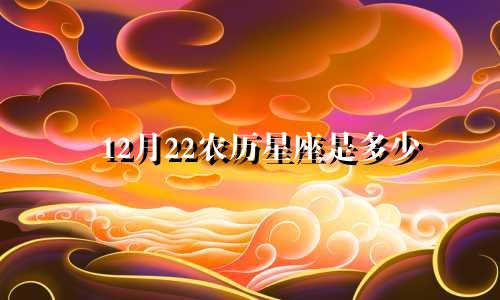 12月22农历星座是多少