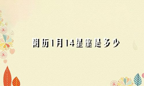 阴历1月14星座是多少