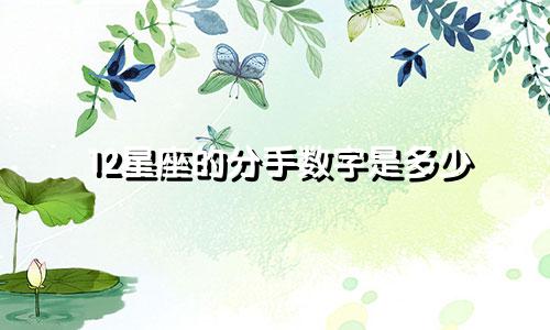 12星座的分手数字是多少