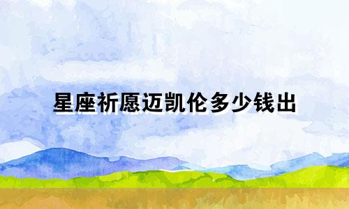 星座祈愿迈凯伦多少钱出