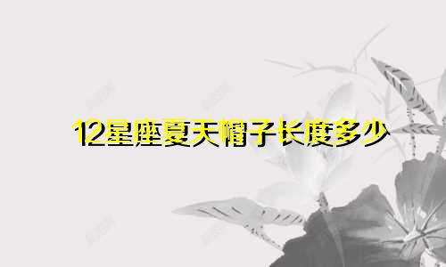 12星座夏天帽子长度多少