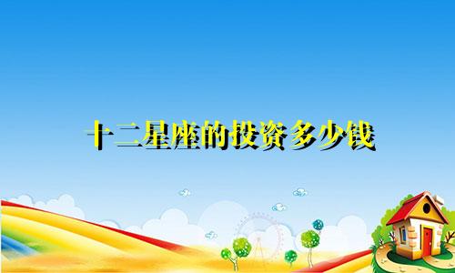 十二星座的投资多少钱