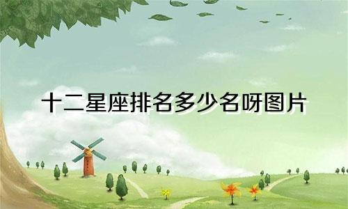 十二星座排名多少名呀图片