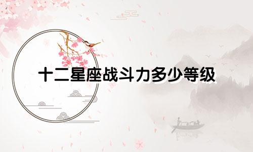 十二星座战斗力多少等级