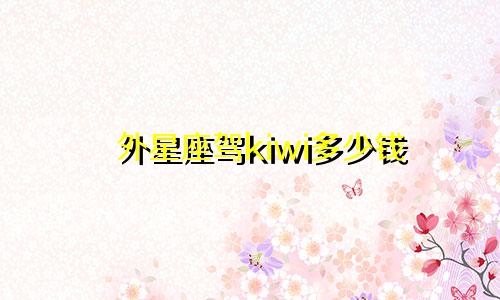 外星座驾kiwi多少钱