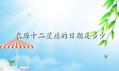 农历十二星座的日期是多少